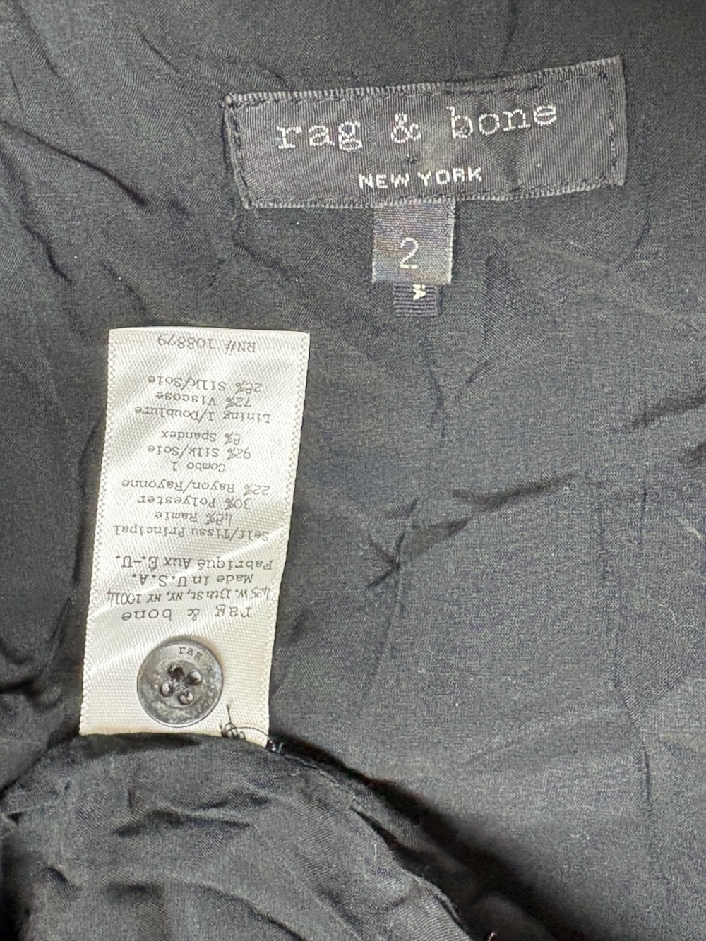 Rag & Bone Navy Silk Rayon Sleeveless Spaghetti Strap Dress Buttons Size S Boho - Picture 5 of 14